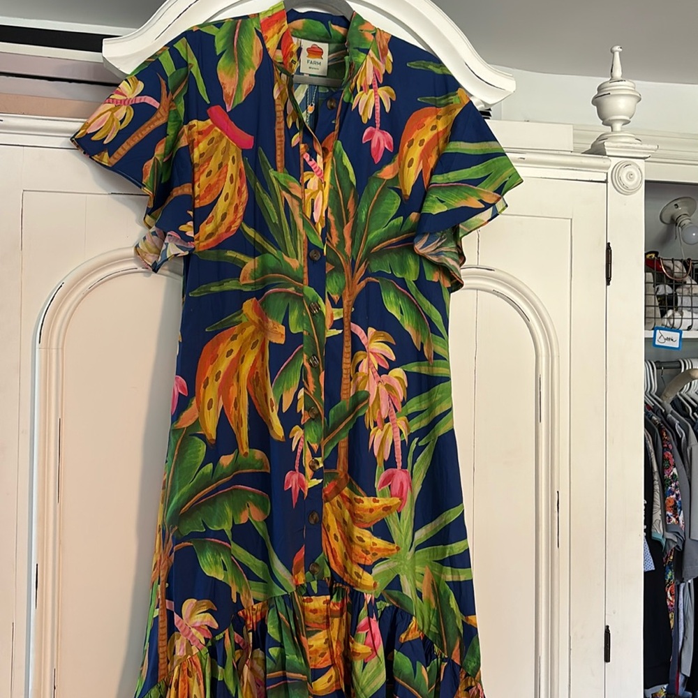 Farm Rio banana forest midi dress